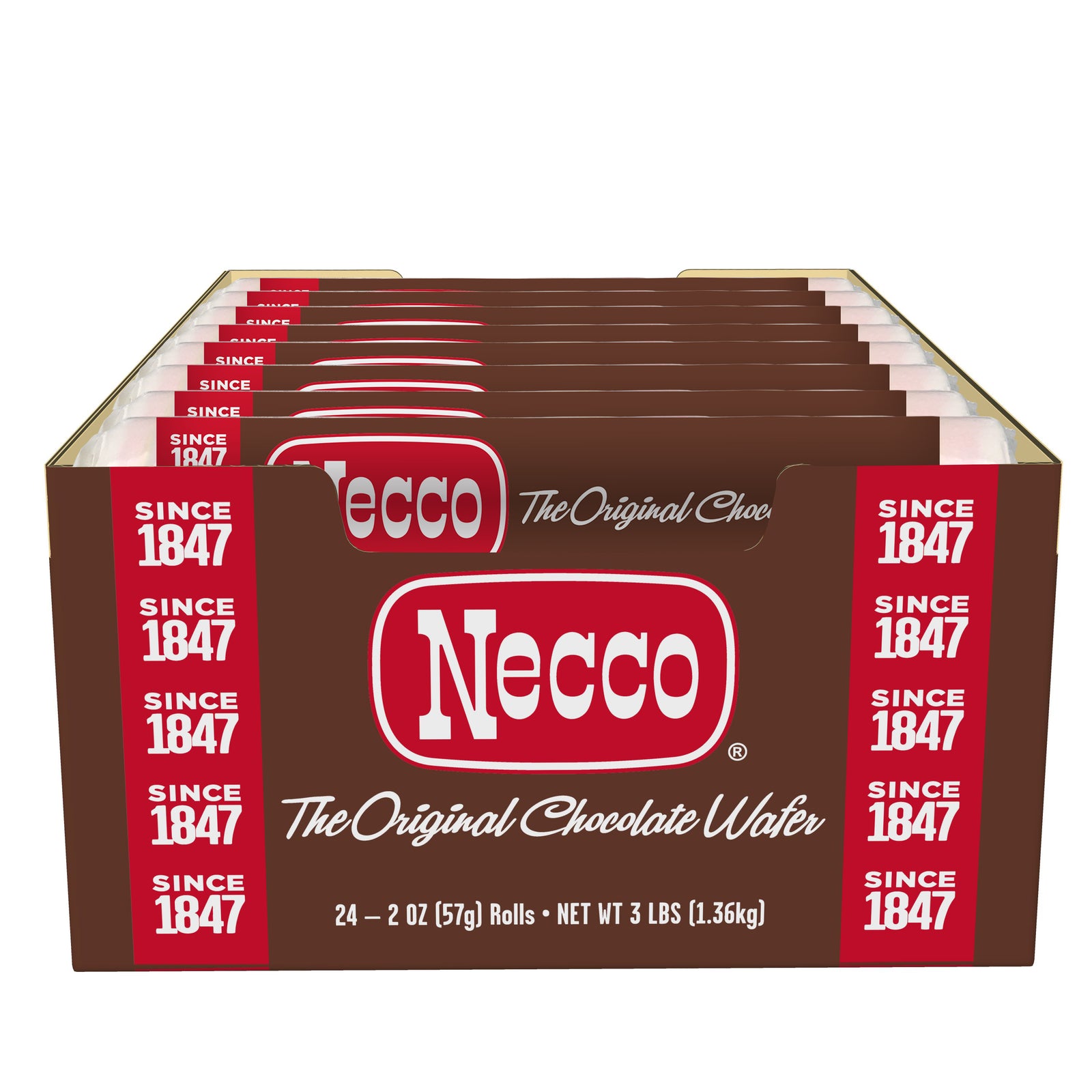 Necco Wafers Chocolate - 24/box