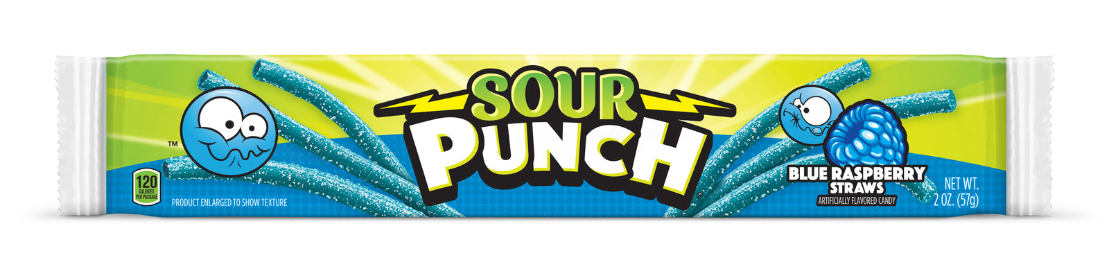 Sour Punch Blue Raspberry Straws - 24 ct