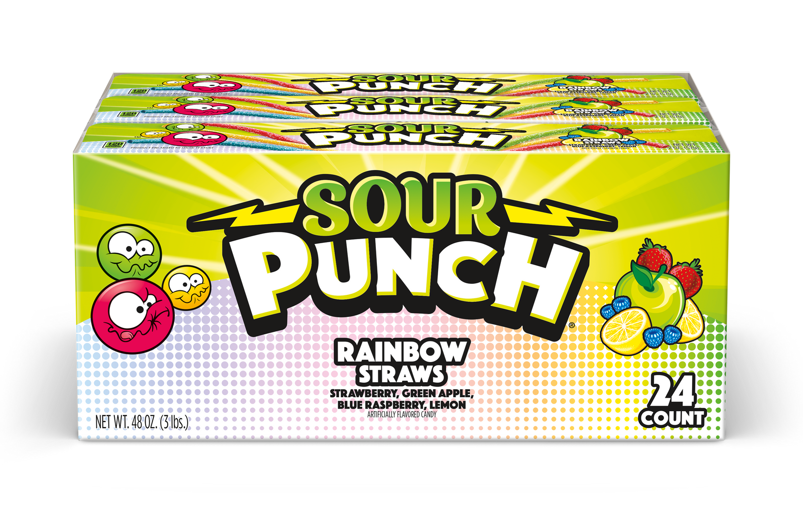 Sour Punch Rainbow Straws - 24 ct
