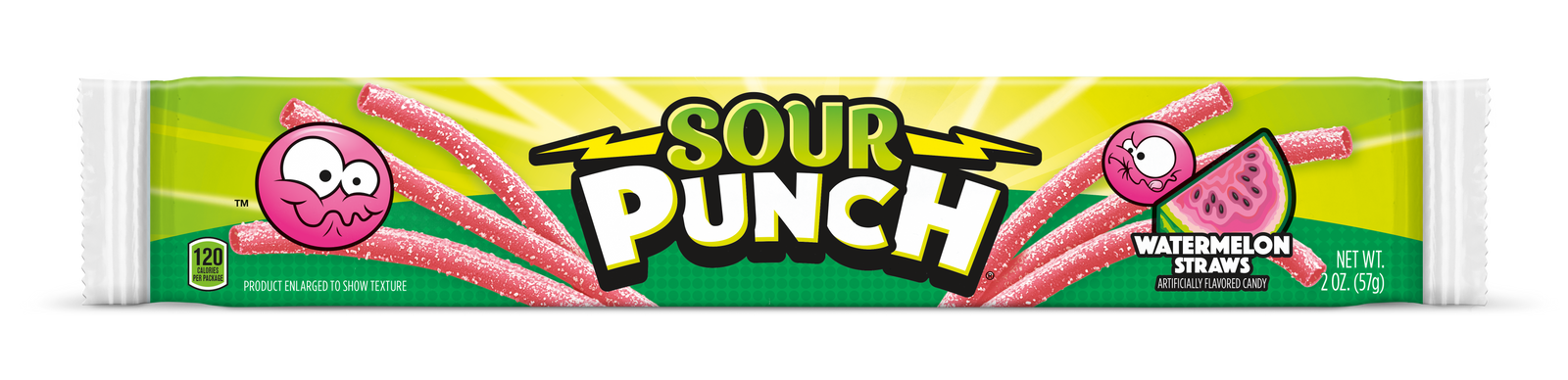 Sour Punch Watermelon Straws - 24 ct