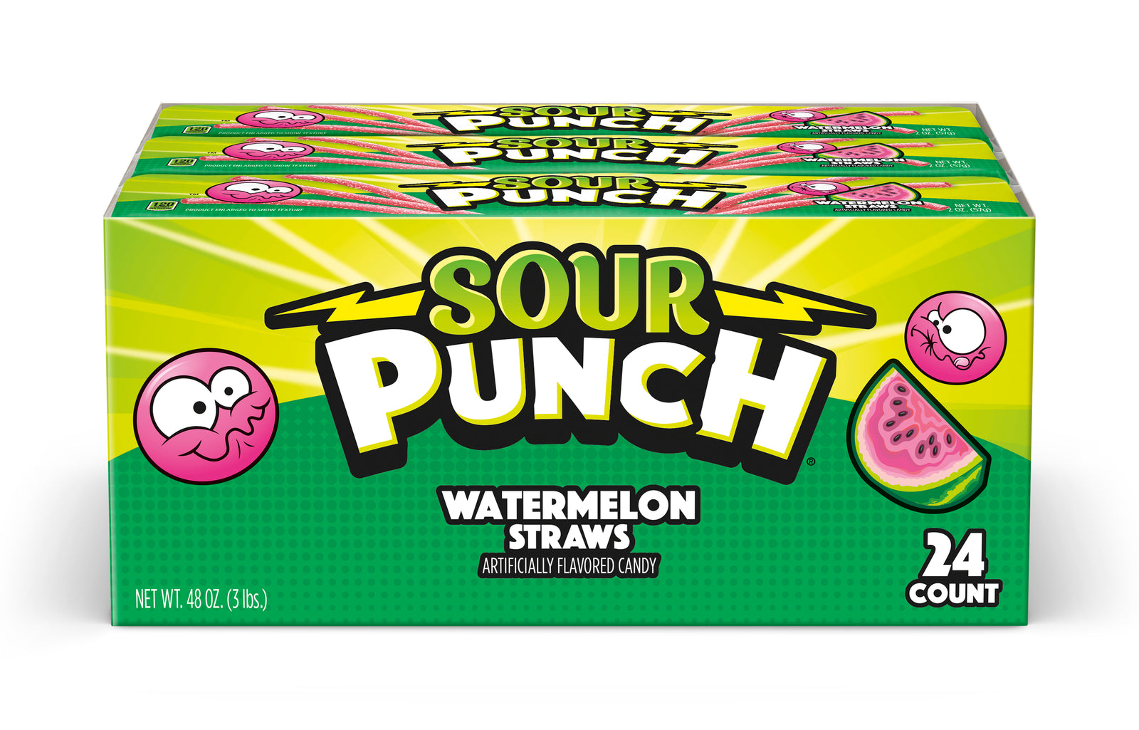 Sour Punch Watermelon Straws - 24 ct