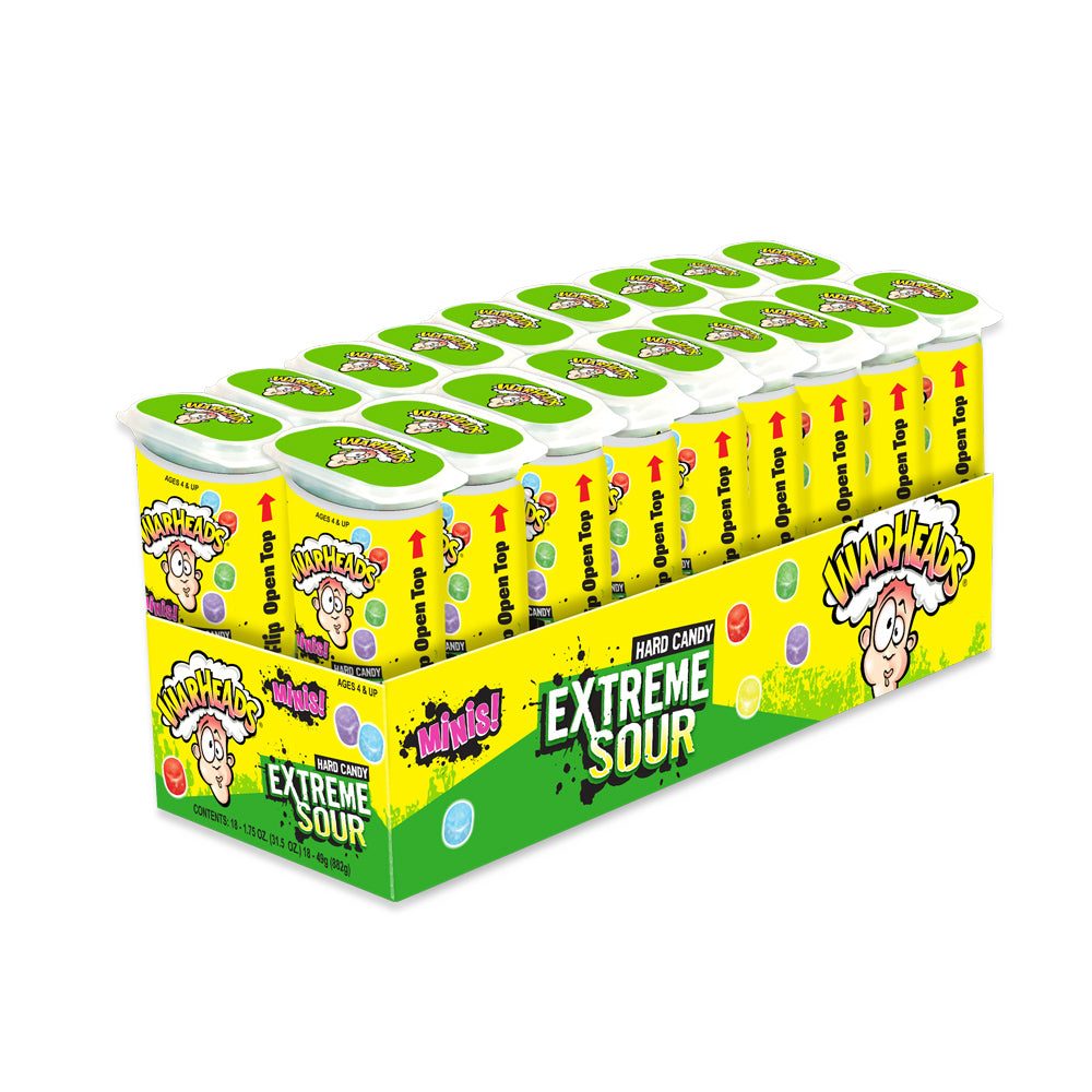 Warheads Mini Size Sour Hard Candy - 18/box