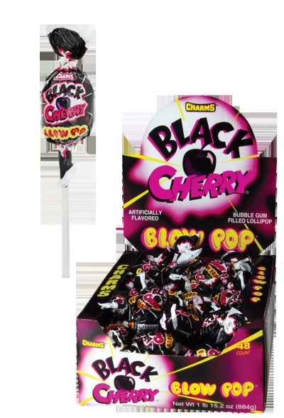 Charms Blow Pop Black Cherry- 48/box