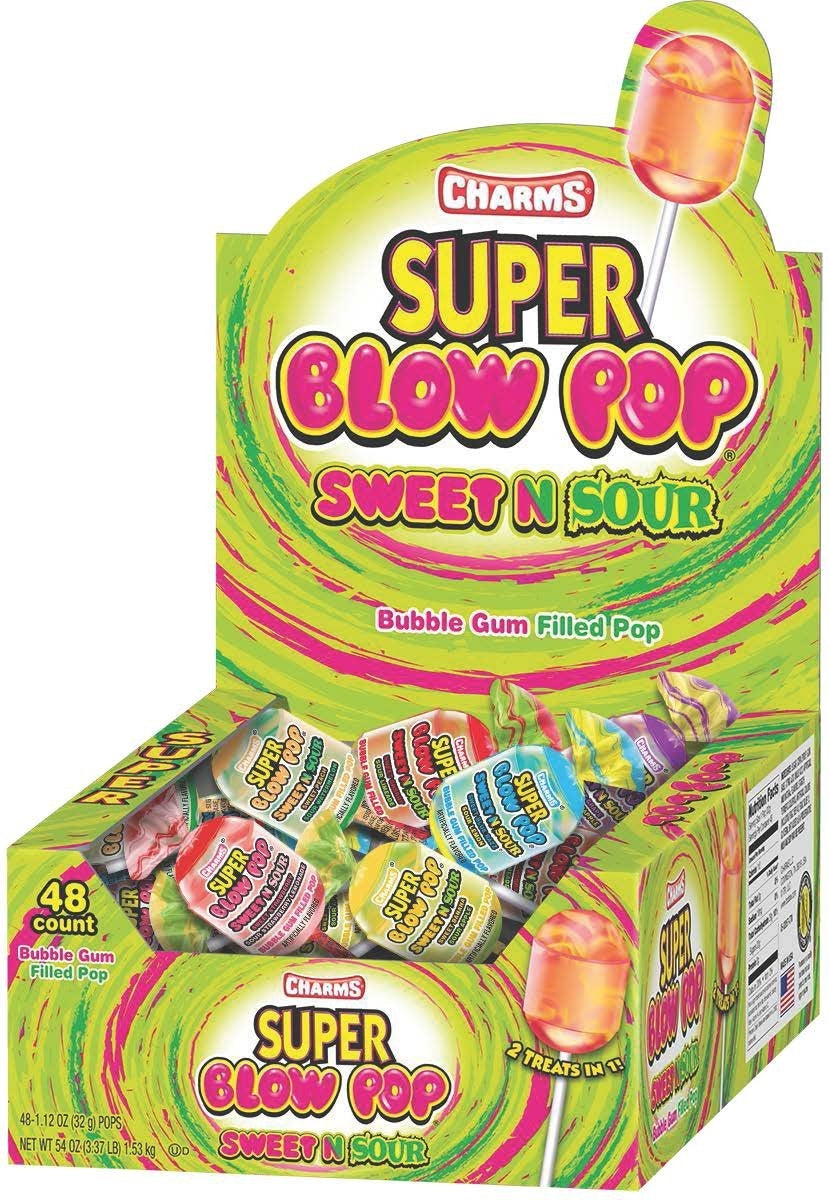 Charms Super Blow Pop Sweet N Sour - 48/box