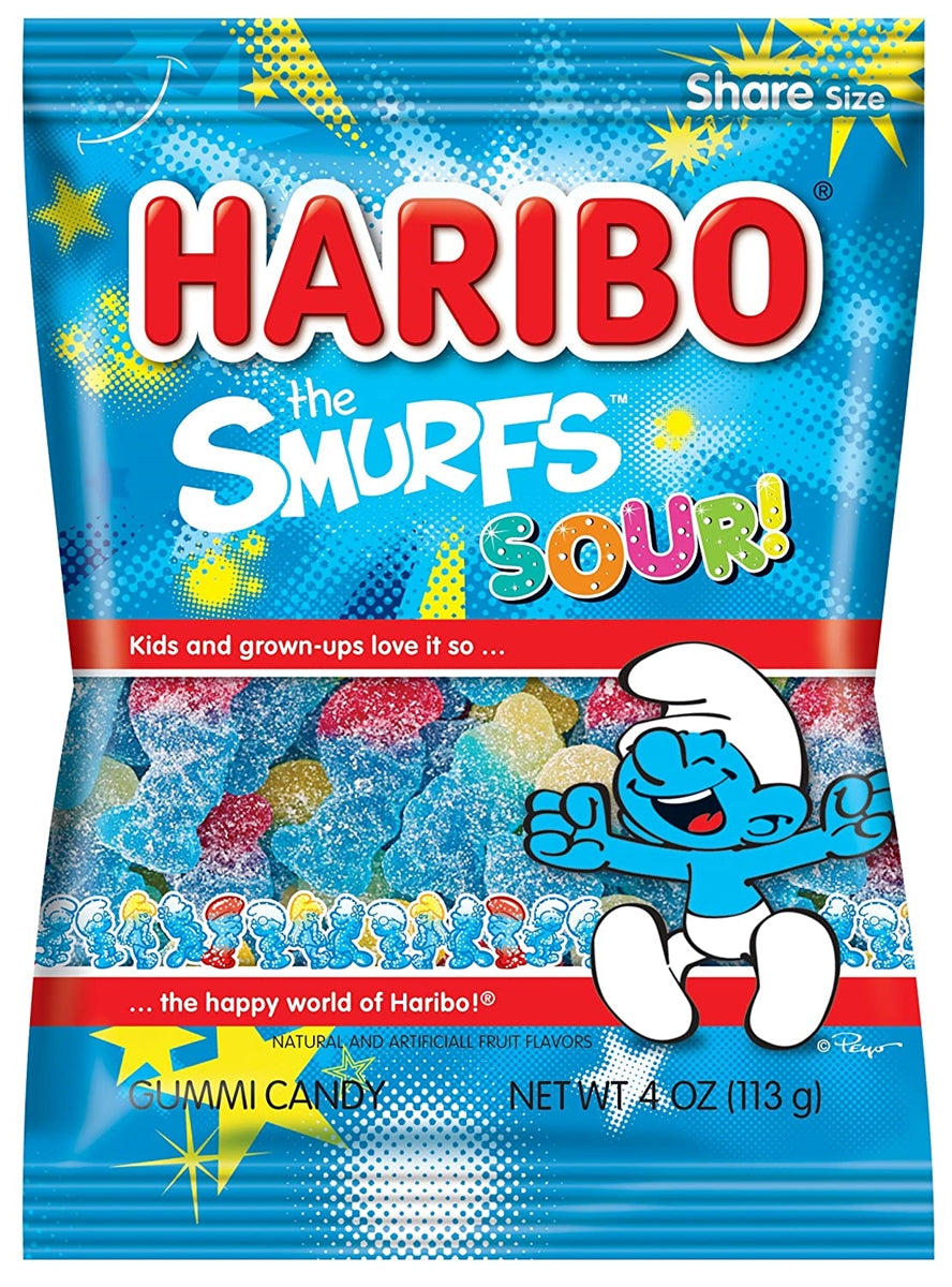 Haribo Sour Smurfs - 4oz bag