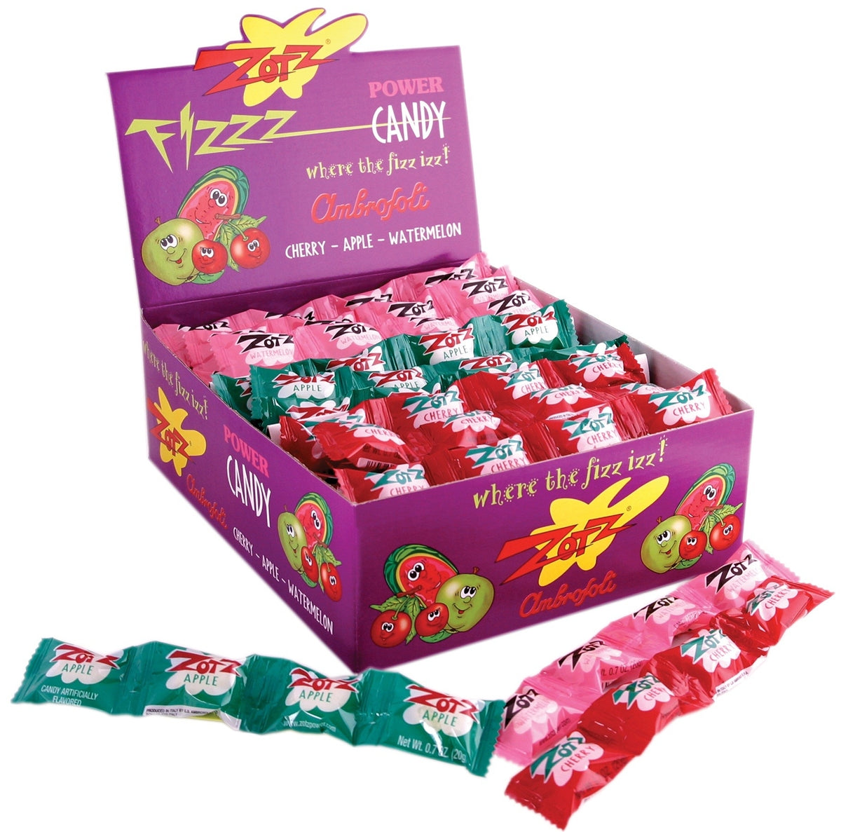 Zotz Candy in Bulk | Cherry, Apple & Watermelon Sour Candies