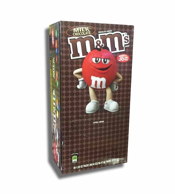 M&M's Candy King Size Packs - Plain: 24-Piece Box