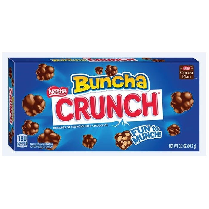 CRUNCH Buncha CRUNCH, Bulk 12 Pack, Milk Chocolate Candy Concession Box,  Valentine's Day Gift, 3.2 oz Each