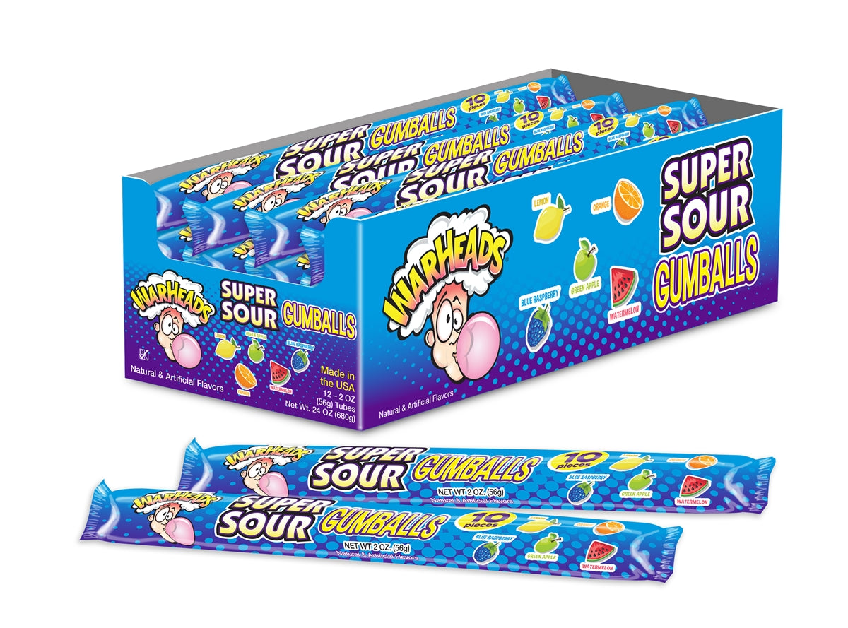 Warheads Super Sour Gumballs- 12/box