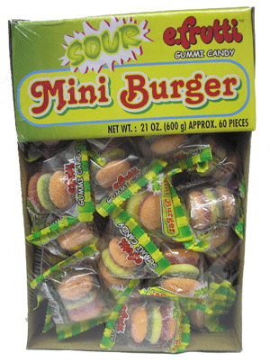 Gummi Sour Mini Burgers - 60/box