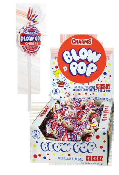 Charms Blow Pop Cherry- 48/box