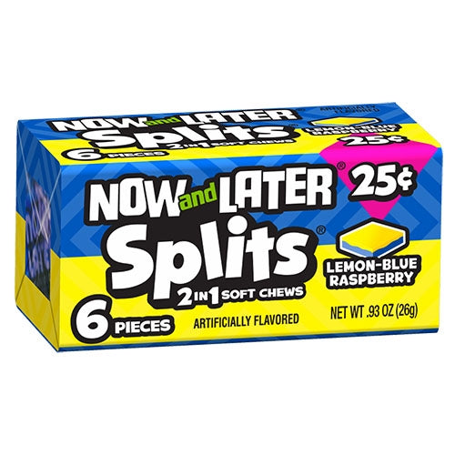Now and Later Changemaker Splits - Lemon/Blue Raspberry - 24/box